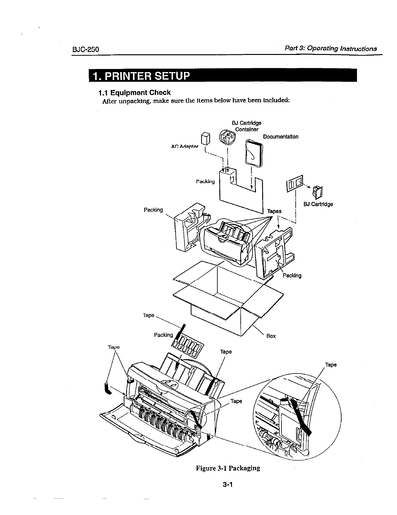 Canon BubbleJet BJC-250 251 Service Manual-2